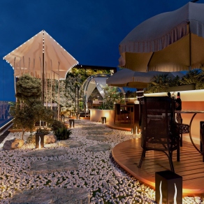 现代户外露天西餐厅3D模型下载